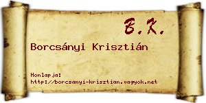 Borcsányi Krisztián névjegykártya