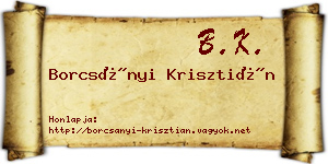 Borcsányi Krisztián névjegykártya